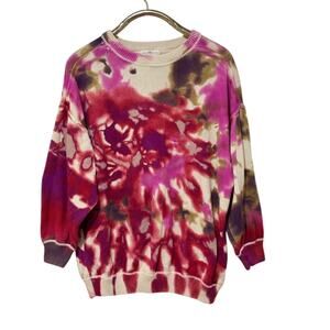 Natural Life Taylor Floral Tie Dye Oversized Cotton Sweater S/M